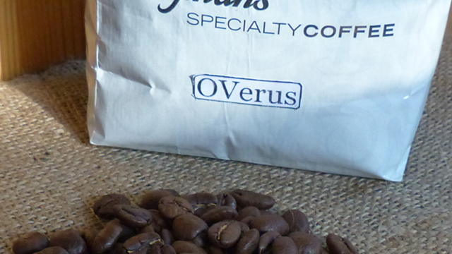 OVerus coffee logo on bag